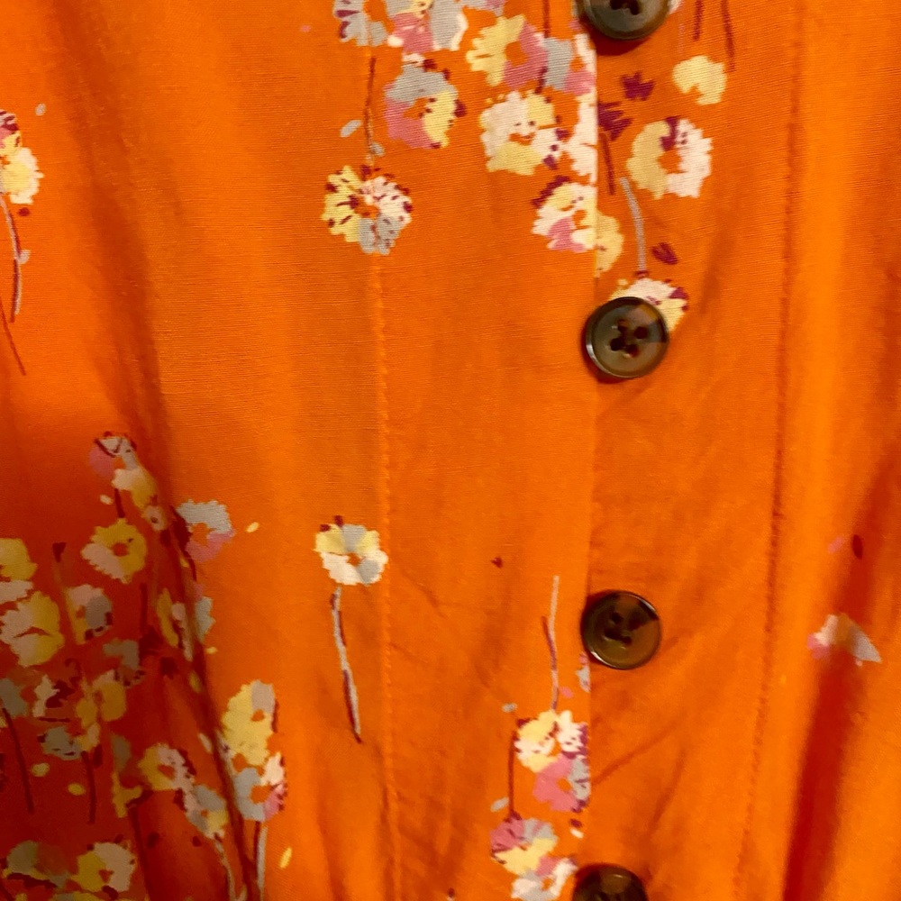 a.n.a. L Orange floral jumpsuit romper